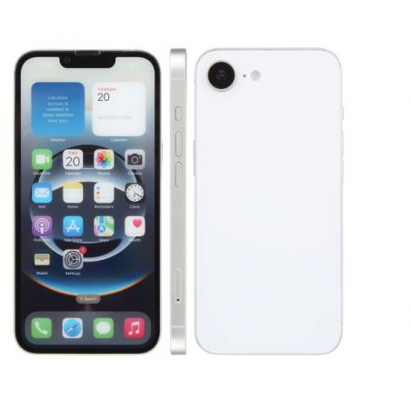 iPhone 17e blanc factice écran type allumé