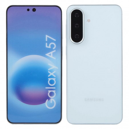 Samsung Galaxy A57 factice écran type allumé bleu ciel